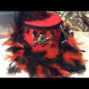 Steampunk/Goth Red & Black Tophat